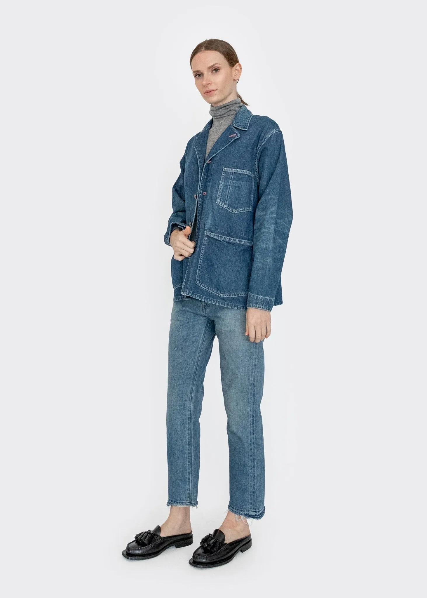 Denim Chore Jacket in Dark Wash