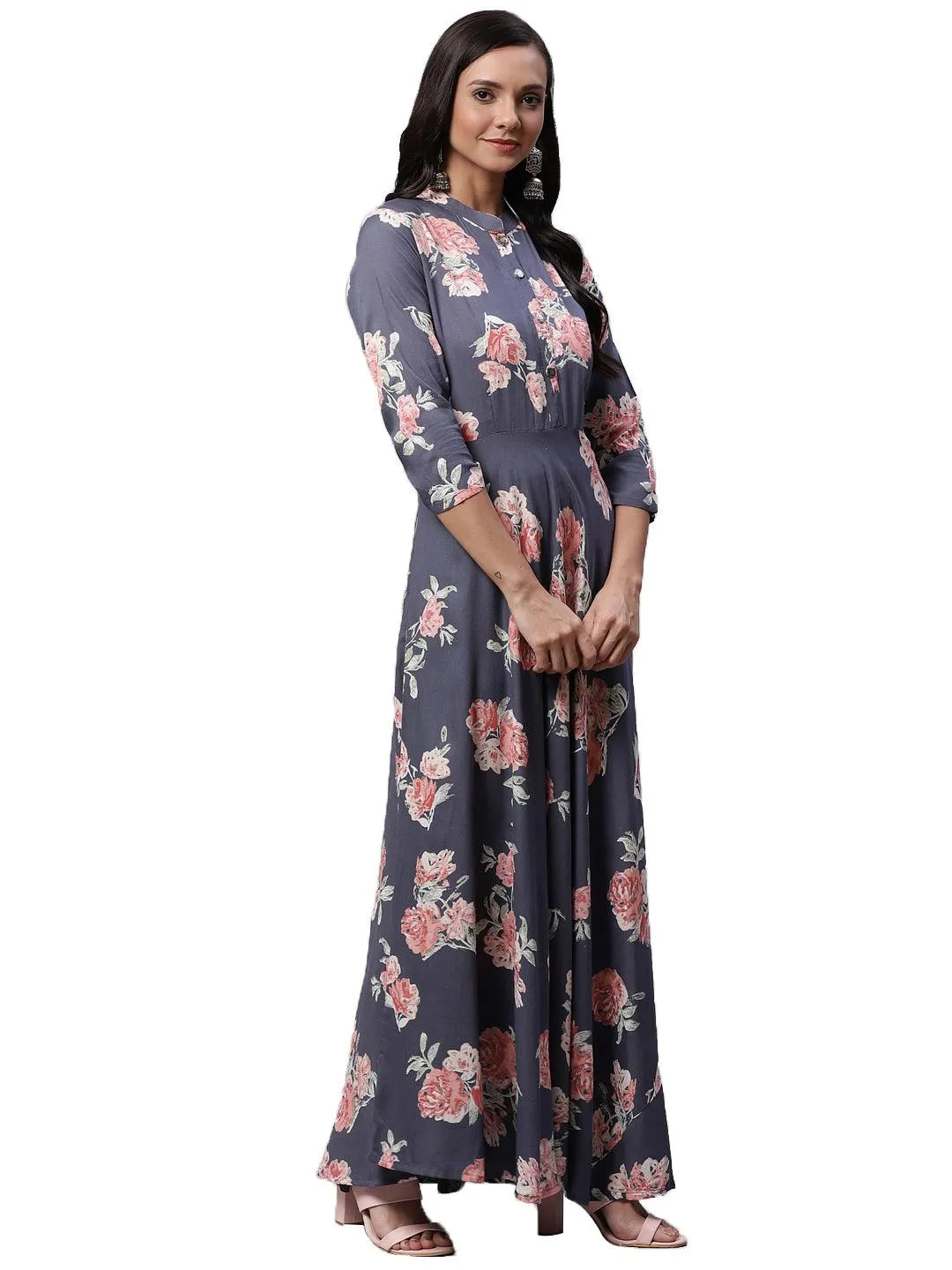 Divena Grey Anarkali Kurta