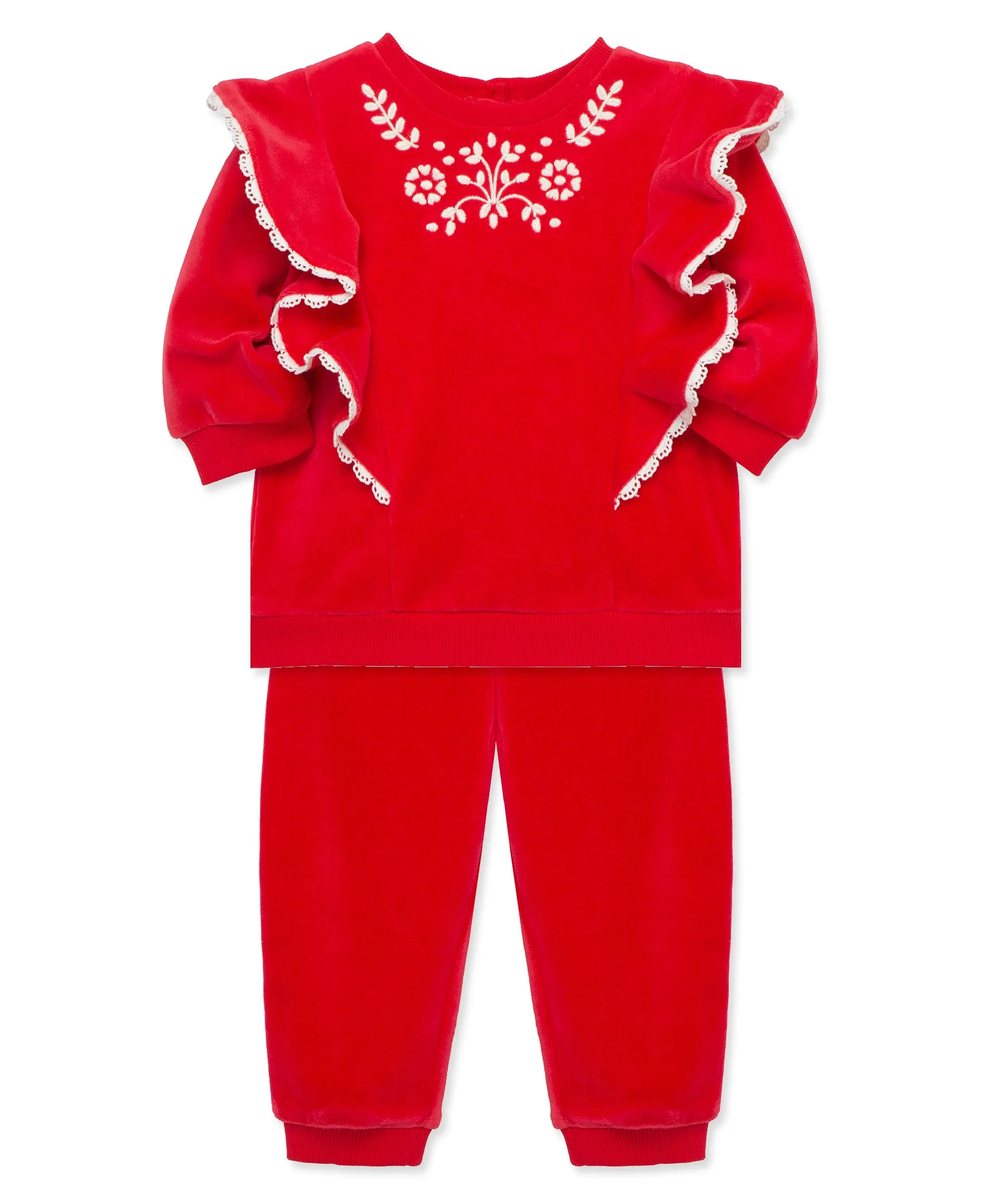 Embroidered Velour Pant Set (12M-24M)