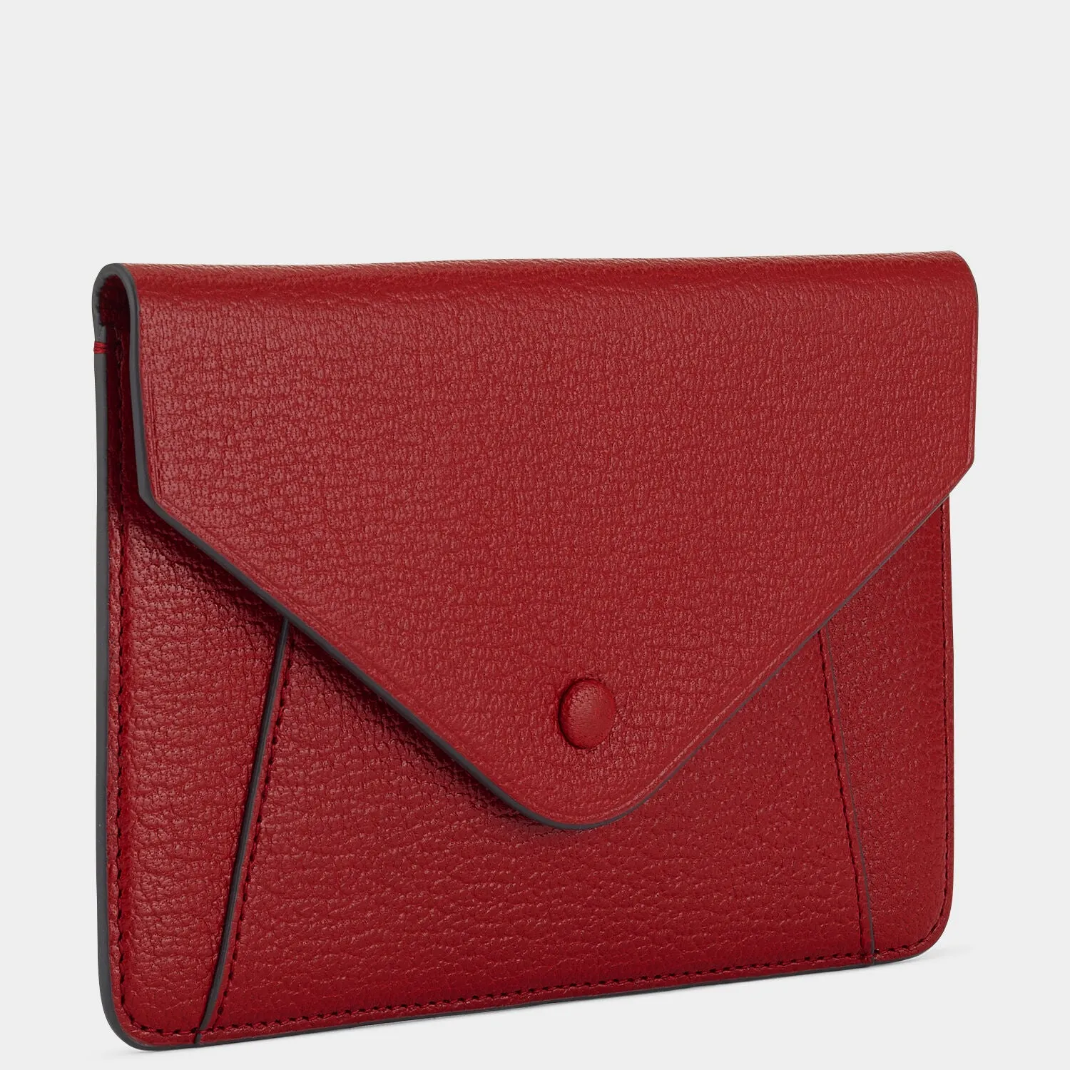 Envelope Passport Holder in Red Capra