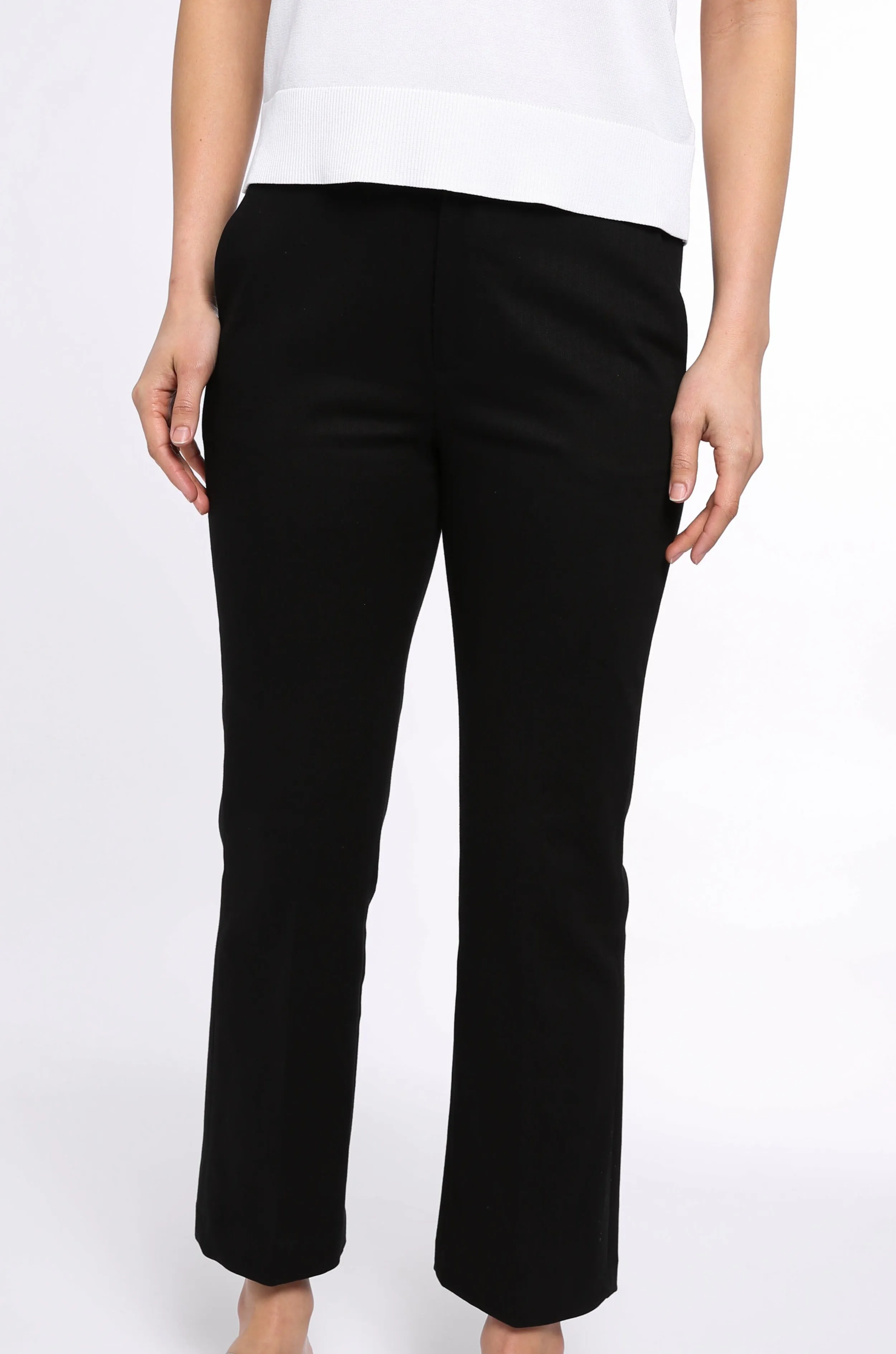 FLARE CROP-LENGTH TROUSER IN STRETCH COTTON DENIM