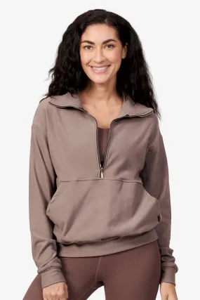 Freedom Half Zip Sweatshirt in Latte