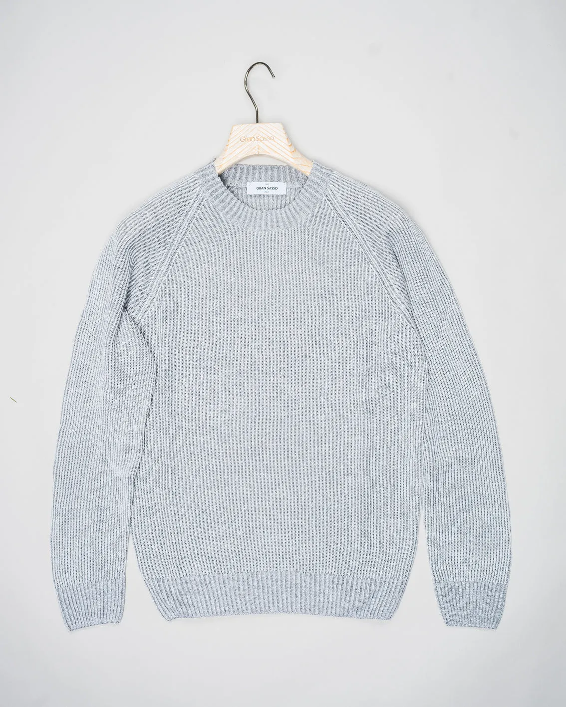 Gran Sasso Ribbed Raglan Knit / Light Grey