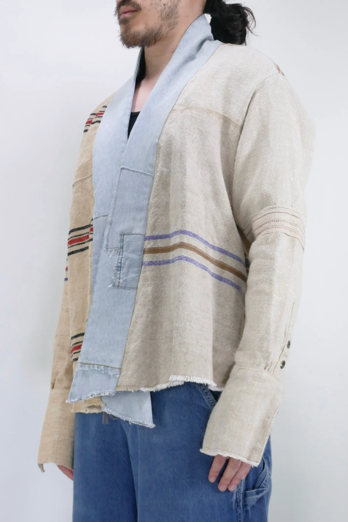 Greg Lauren Antique Hemp Sack GL1 Kimono - Ivory