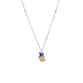 Gucci Sterling Silver Daisy Duck Pendant Necklace