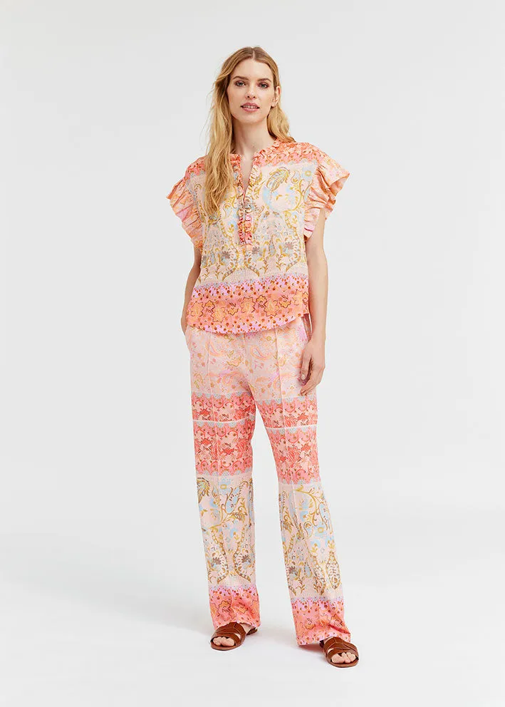 Gustav Marisa jersey pants 53000 Bukser - Coral Border Print