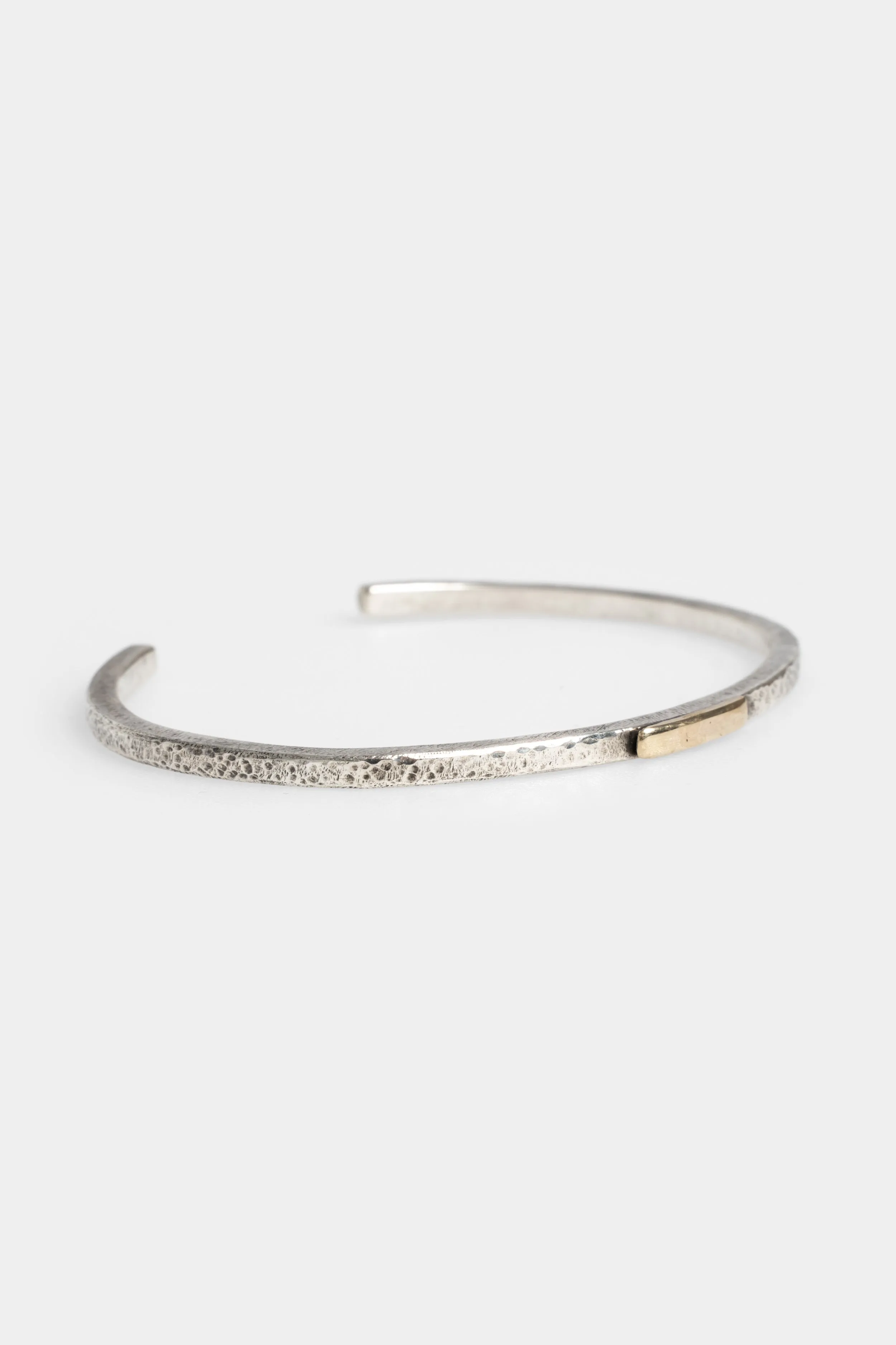 Hammered silver & gold cuff