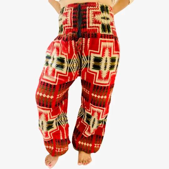 Handmade Wool Pant, Unisex Winter Trousers, Warm Winter Pant, Plaid Pants, Yoga Pant, Harem Pant, Lounge Wear, Merino Wool, Non Itchy Pants