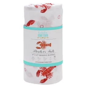 Heads and Tails Baby Muslin Swaddle Receiving Blanket