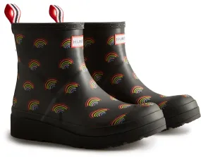 Hunter Play Short Mini Rainbow Print Waterproof Wellington Boot