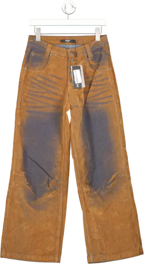 Jaded London Brown Zebe Velvet Touch Jeans W24