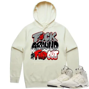 Jordan 5 Sail 5s Hoodie to Match - RED F#CK