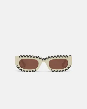 Kadee Crochet - Crocheted D-Frame Sunglasses - Cream