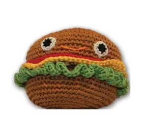 Knit Knacks-Organic Cotton Dog Toys - Hamburger