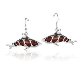 Koa Wood Shark Earrings