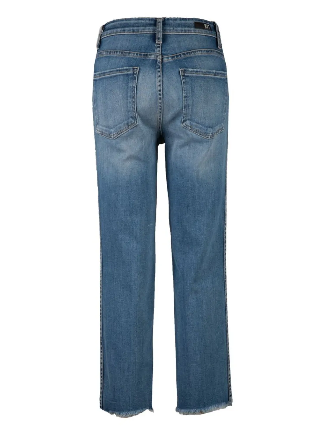 Kut: RACHAEL HIGH RISE MOM Button Fly JEAN - Raw hem