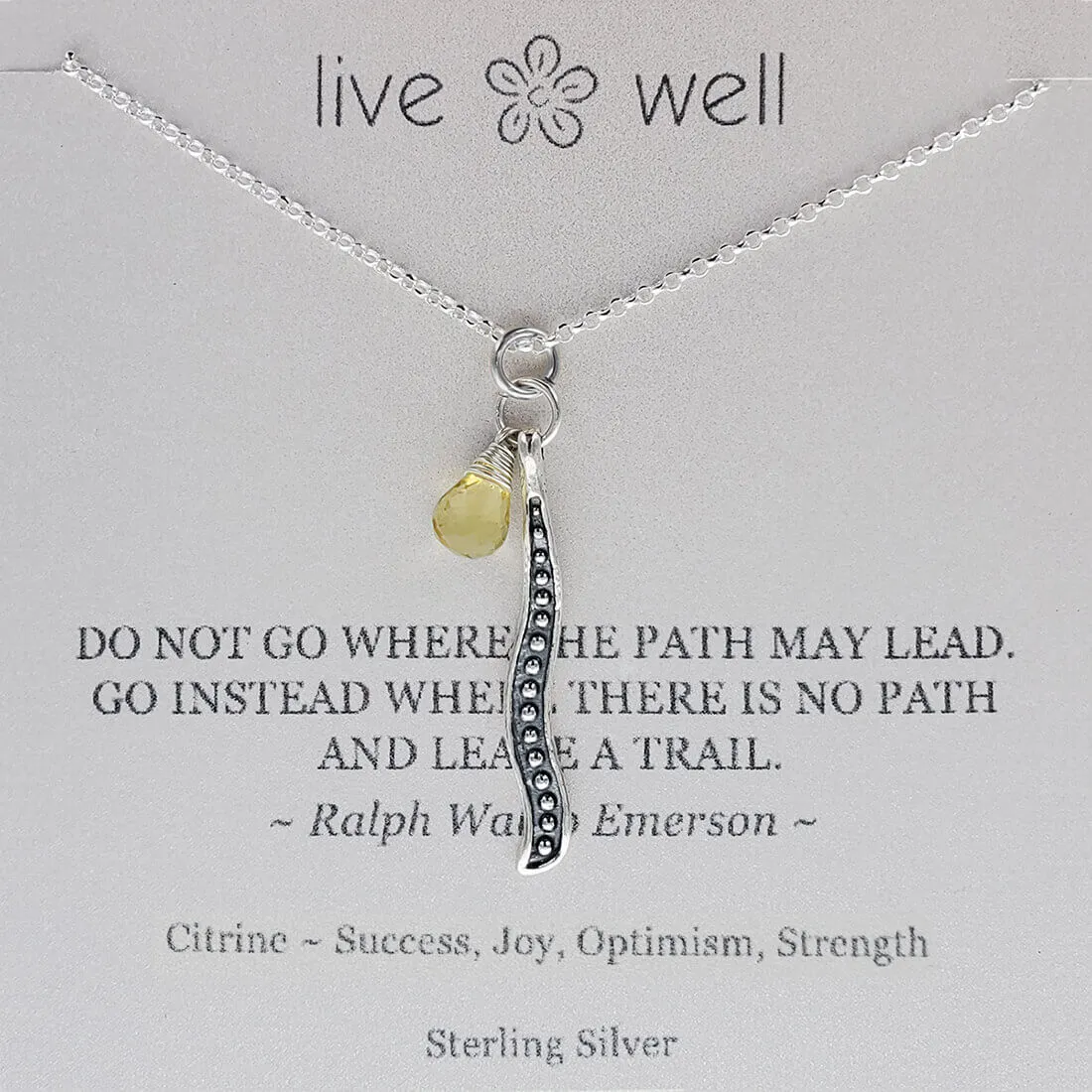 Leave A Trail Emerson Quote Necklace