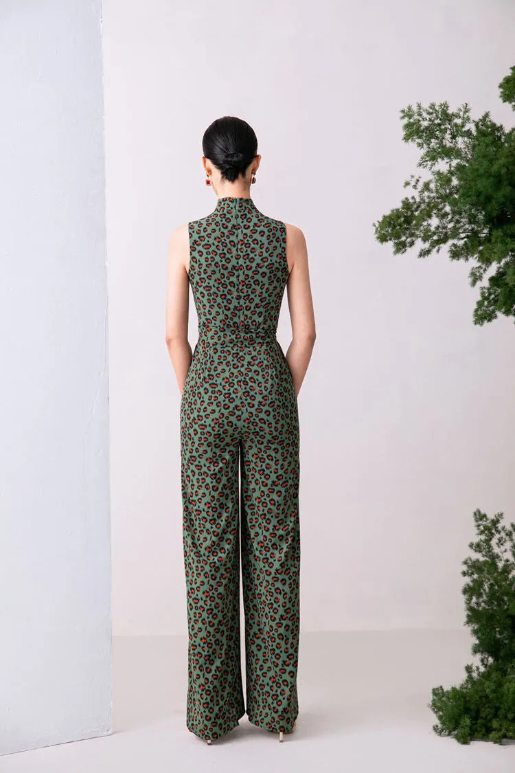 Leopard Belted Jumpsuit