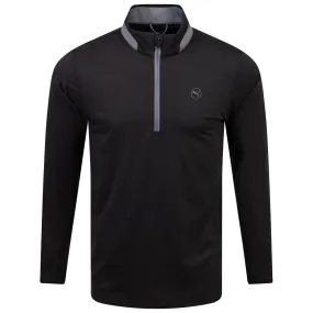 Lightweight Quarter Zip Mid Layer Black/Sky - SS24