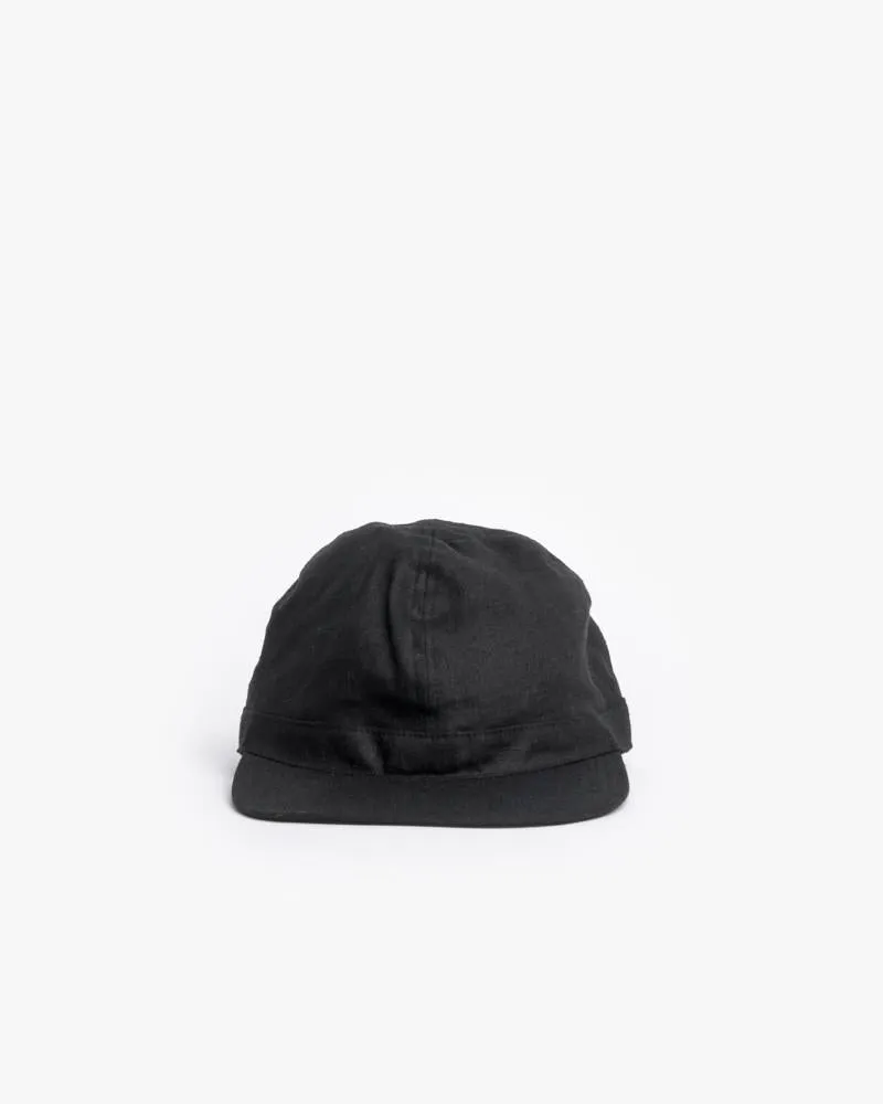 Linen Scout Cap in Black