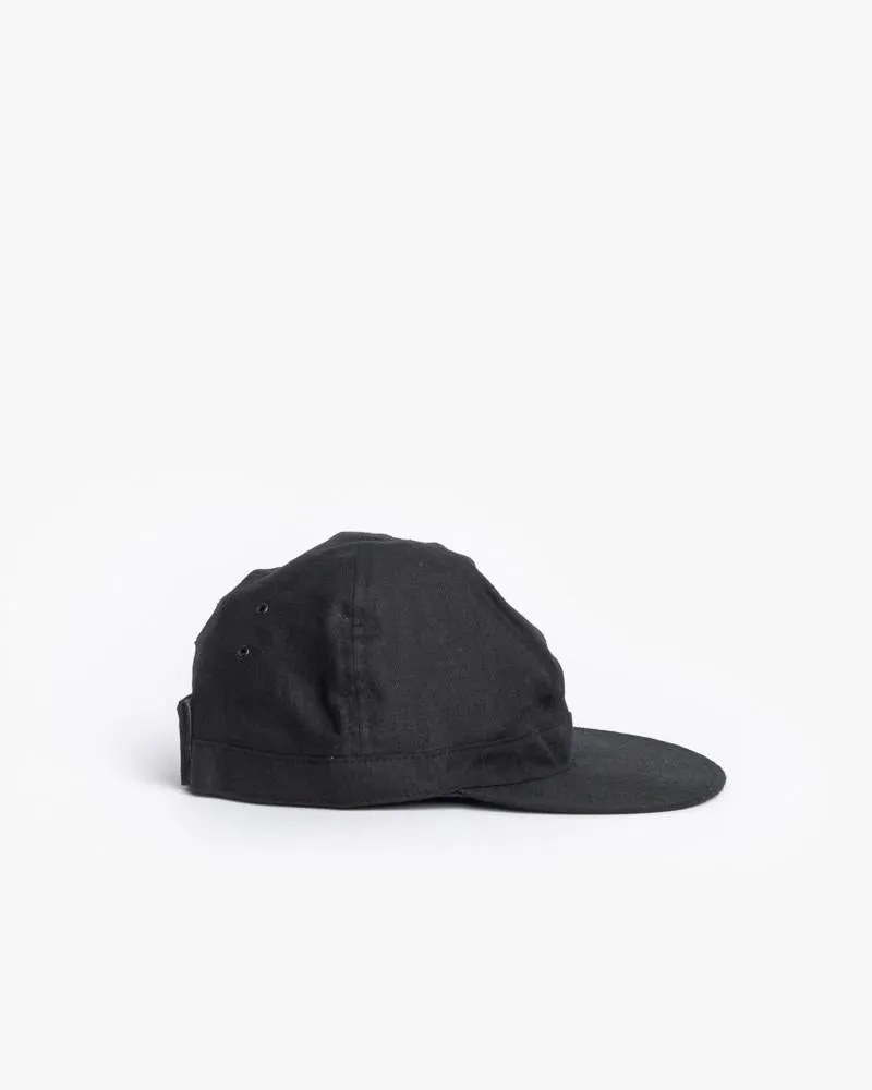 Linen Scout Cap in Black