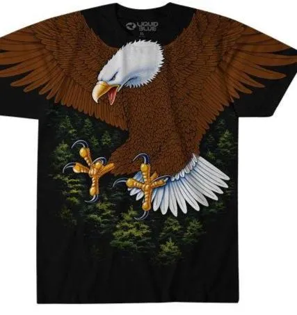 LIQUID BLUE EAGLE ALL OVER PRINT  T SHIRT