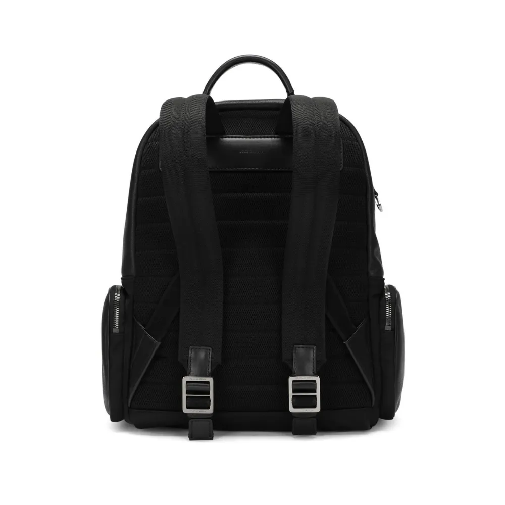 Logo-tag leather backpack