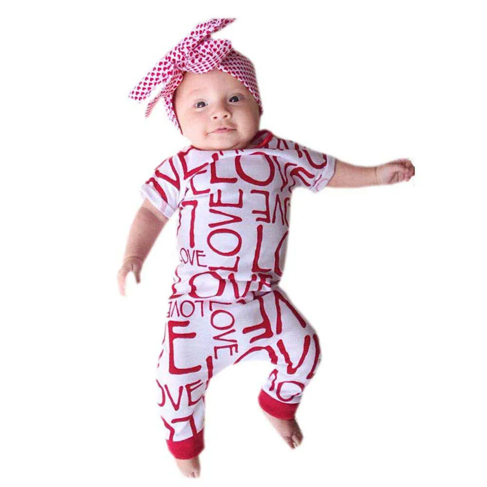 Love Baby Girl Short Sleeved Onesie/Romper *Headband not Included*