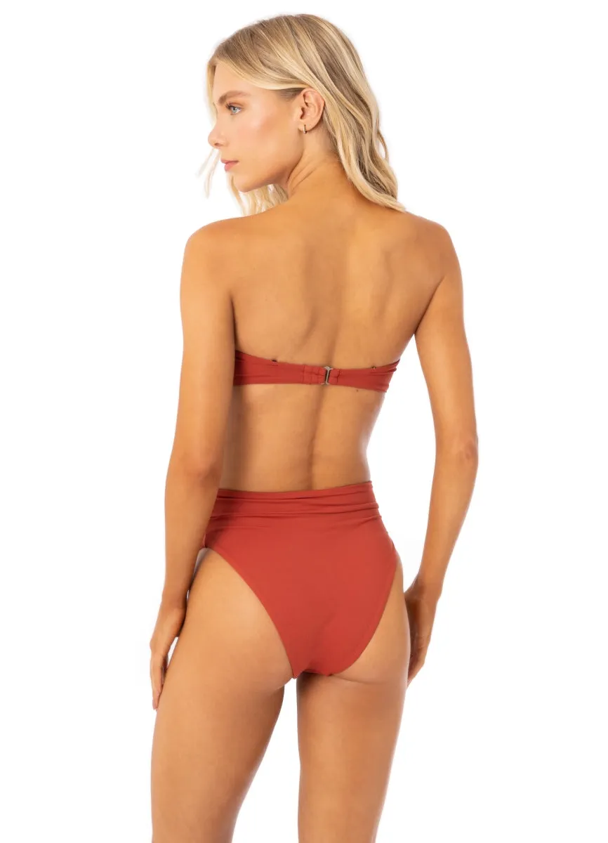 Maaji Burgundy Nyra Strapless Bandeau Bikini Top