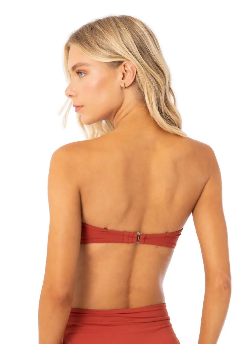 Maaji Burgundy Nyra Strapless Bandeau Bikini Top