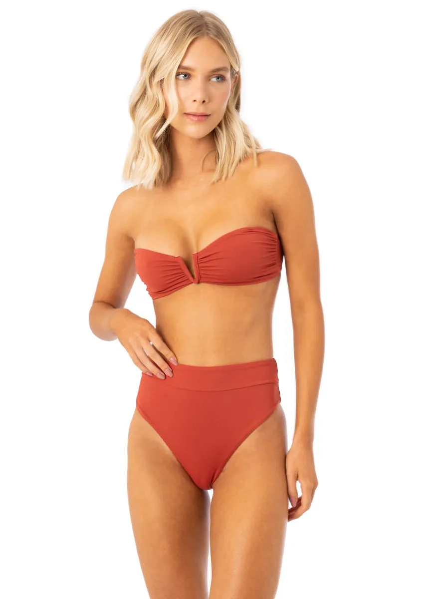 Maaji Burgundy Nyra Strapless Bandeau Bikini Top