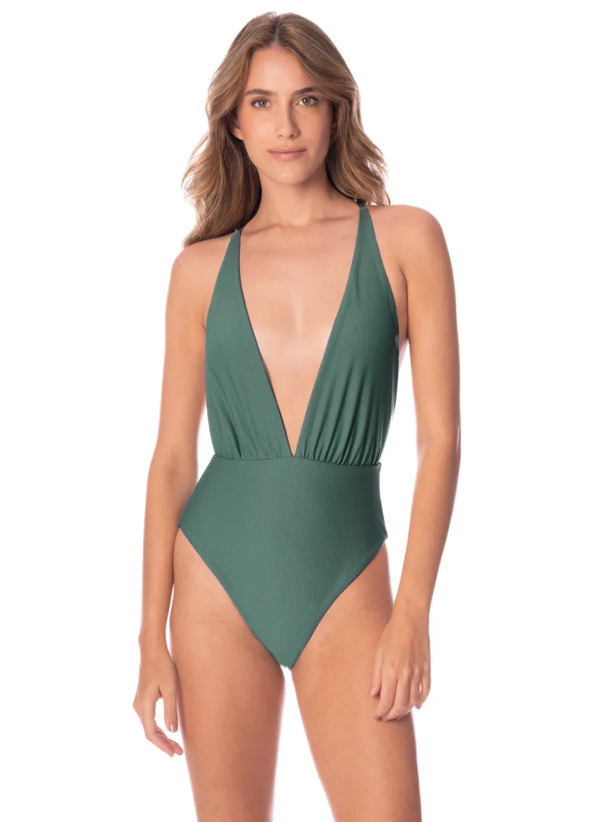 Maaji Eucalyptus Green Safri Plunge One Piece