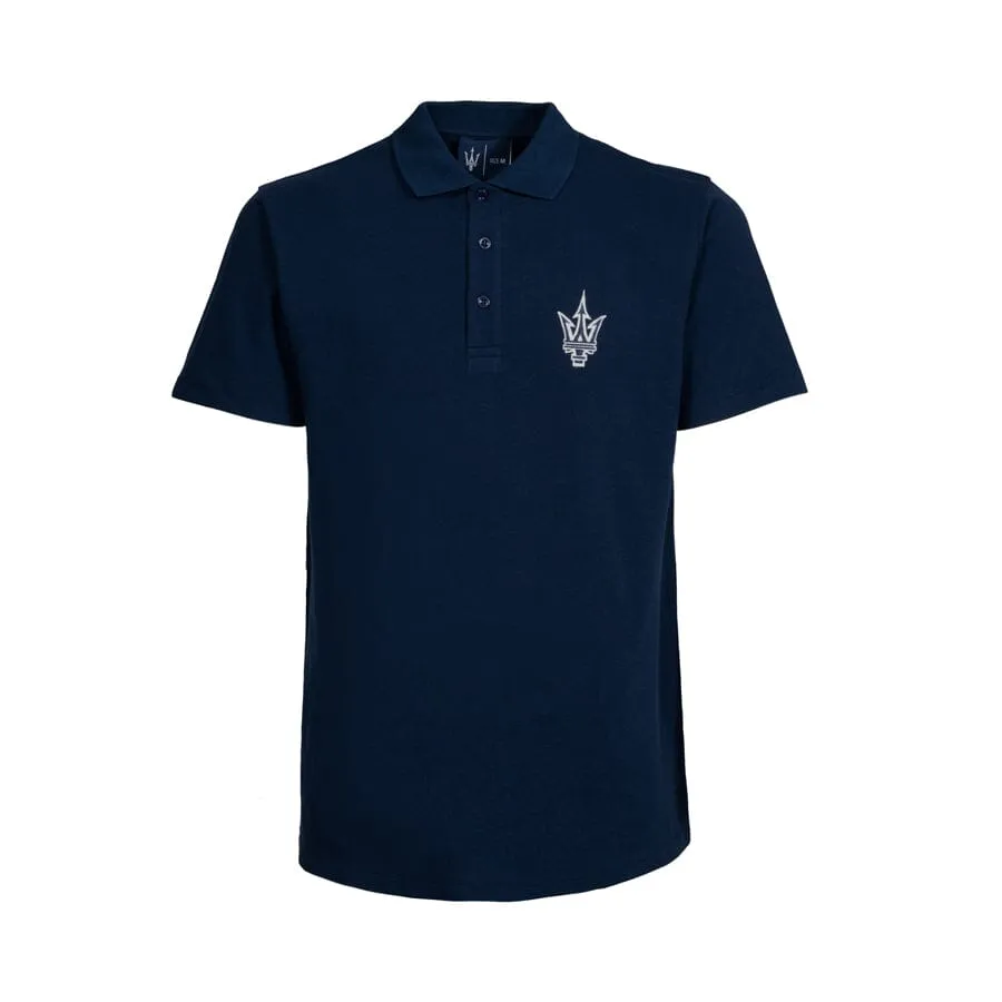 Maserati Trident Logo Polo Shirt - Navy