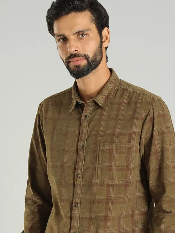 Men Checked Full Sleeve Cotton Blend Shirt