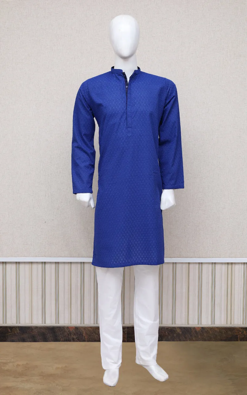 Men Premium Shiffly Kurta Blue