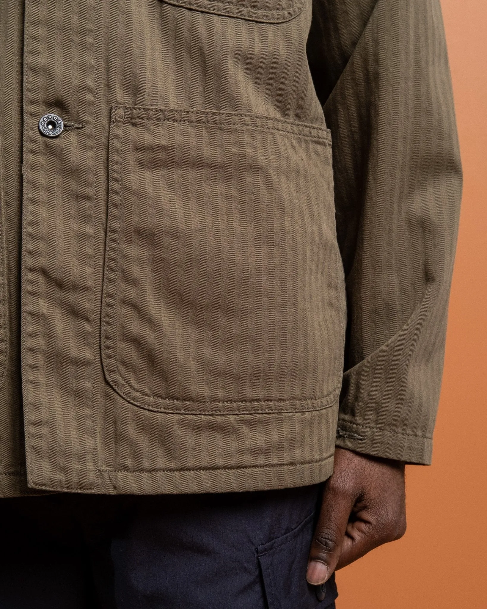 MIL Chore Jacket Supima Herringbone Olive