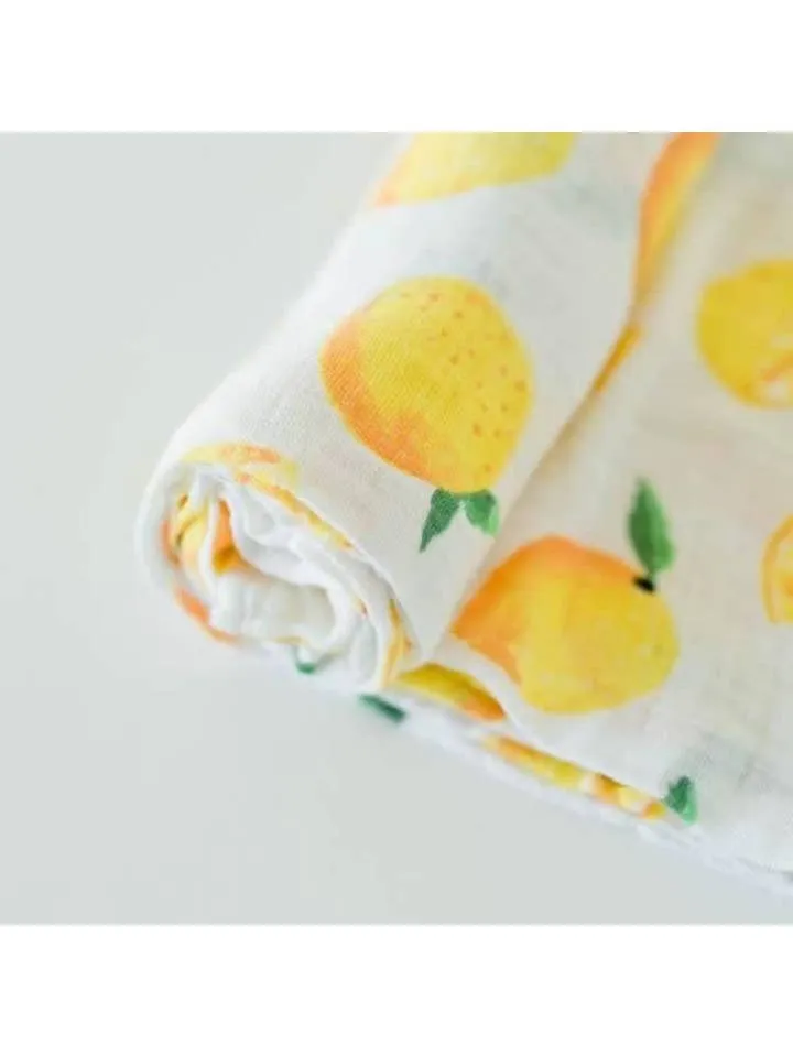 Muslin Swaddle Baby Blanket, Organic - Lemon