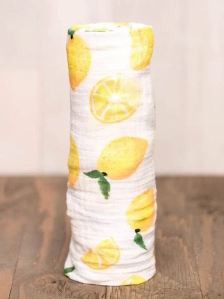 Muslin Swaddle Baby Blanket, Organic - Lemon