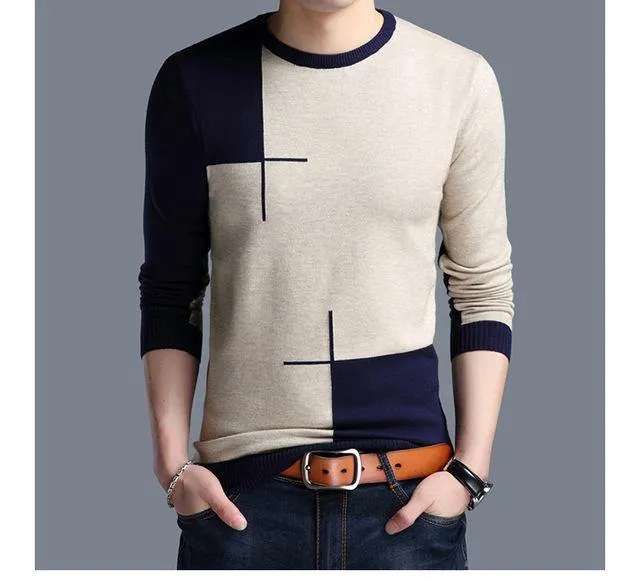 Mwxsd brand Men casual pullover sweater autumn winter cotton Cashmere sweater pull homme male jumpers knitted sweaters