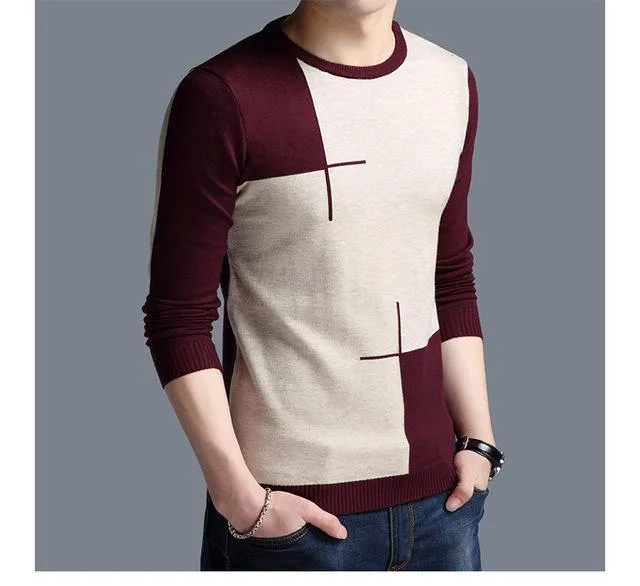 Mwxsd brand Men casual pullover sweater autumn winter cotton Cashmere sweater pull homme male jumpers knitted sweaters