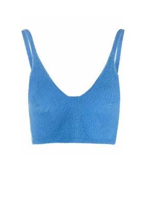 Nanushka Yoma Compact Boucle Bralette - Blue