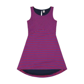 Natalie Tween V Dress Red Navy Stripe