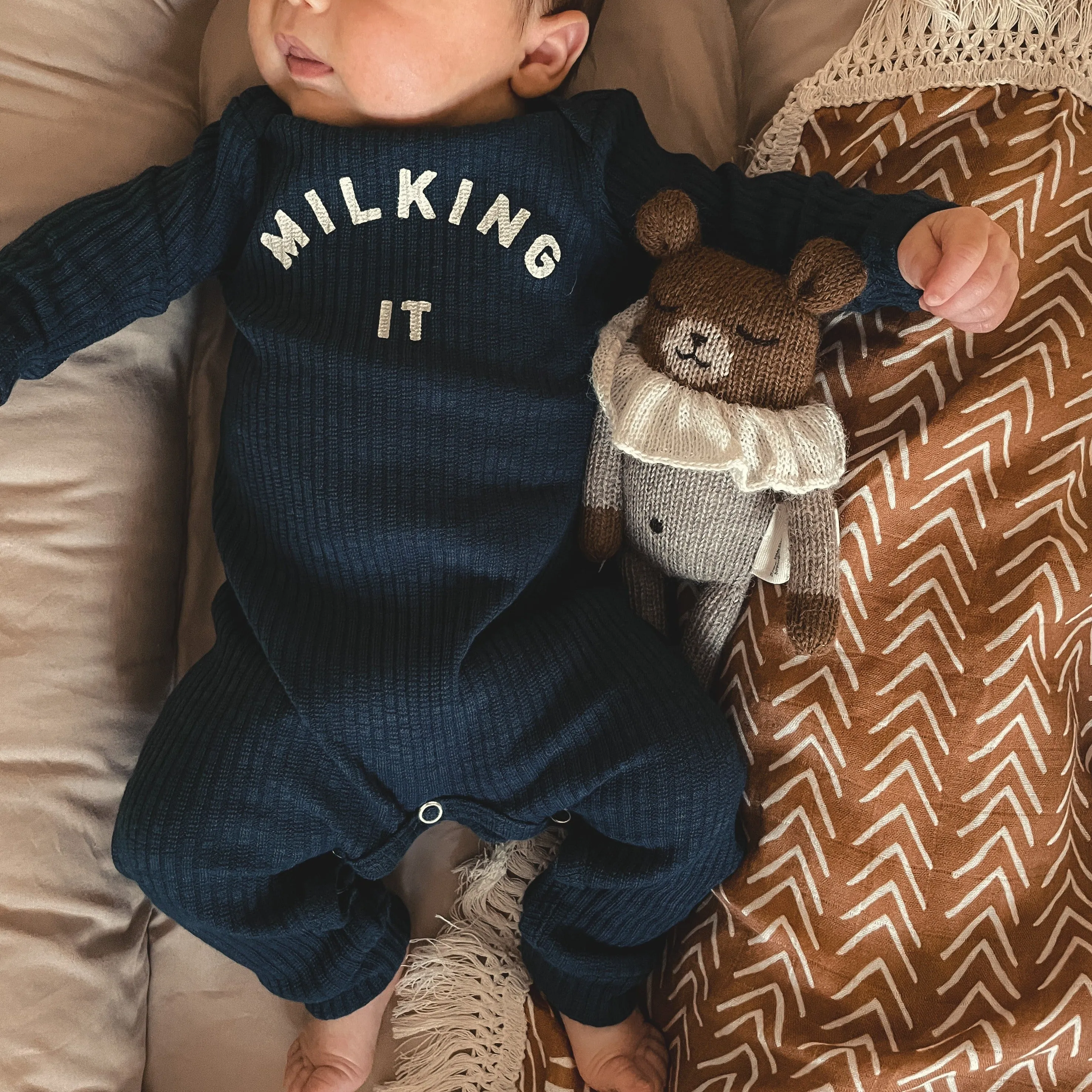 Navy Onesie Milking It  ®