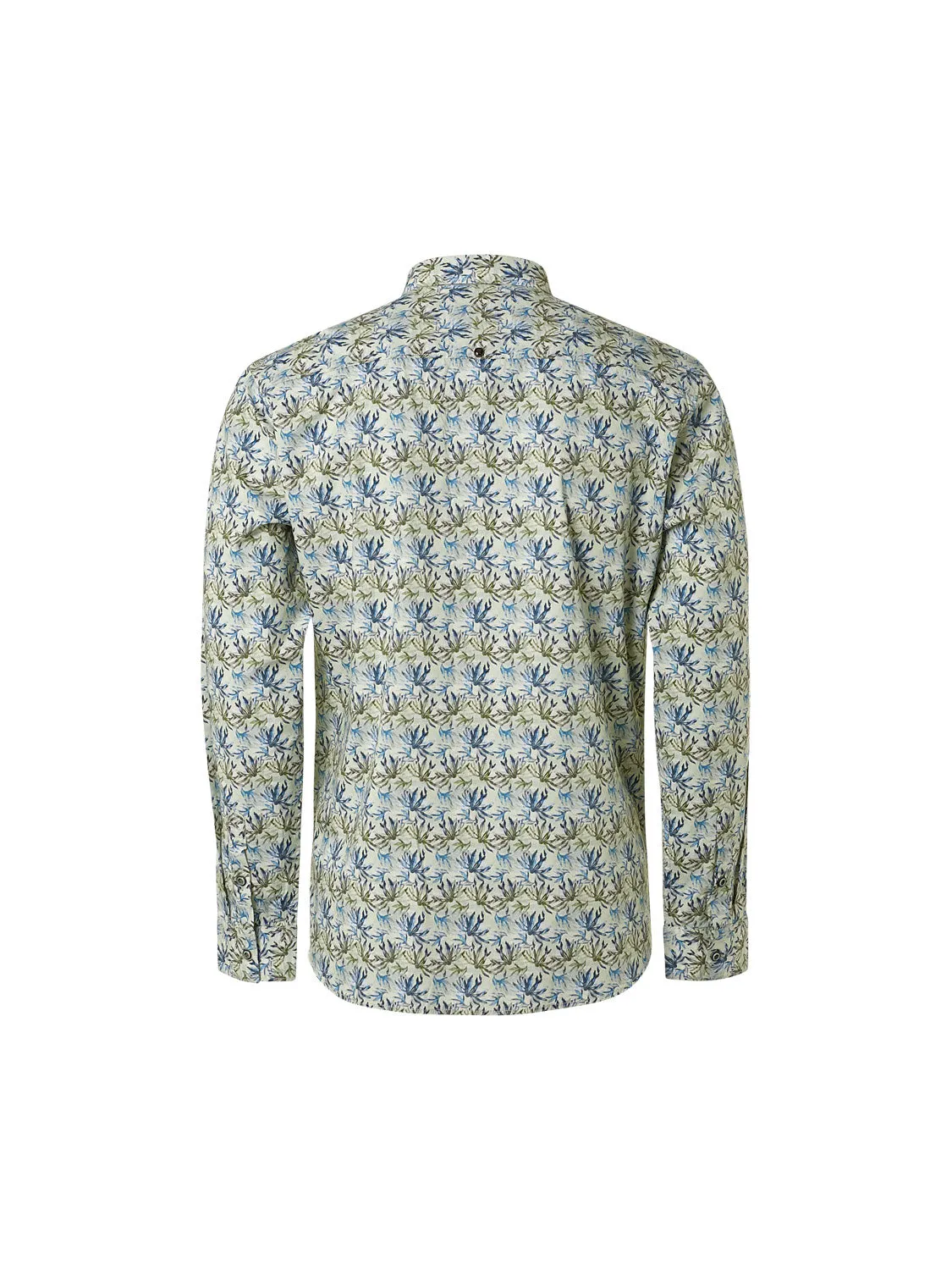 No Excess - Allover Print Stretch Shirt - Light Green