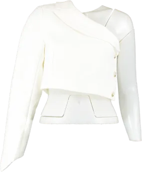 Odd Muse White One Sleeved Cropped Blazer UK S