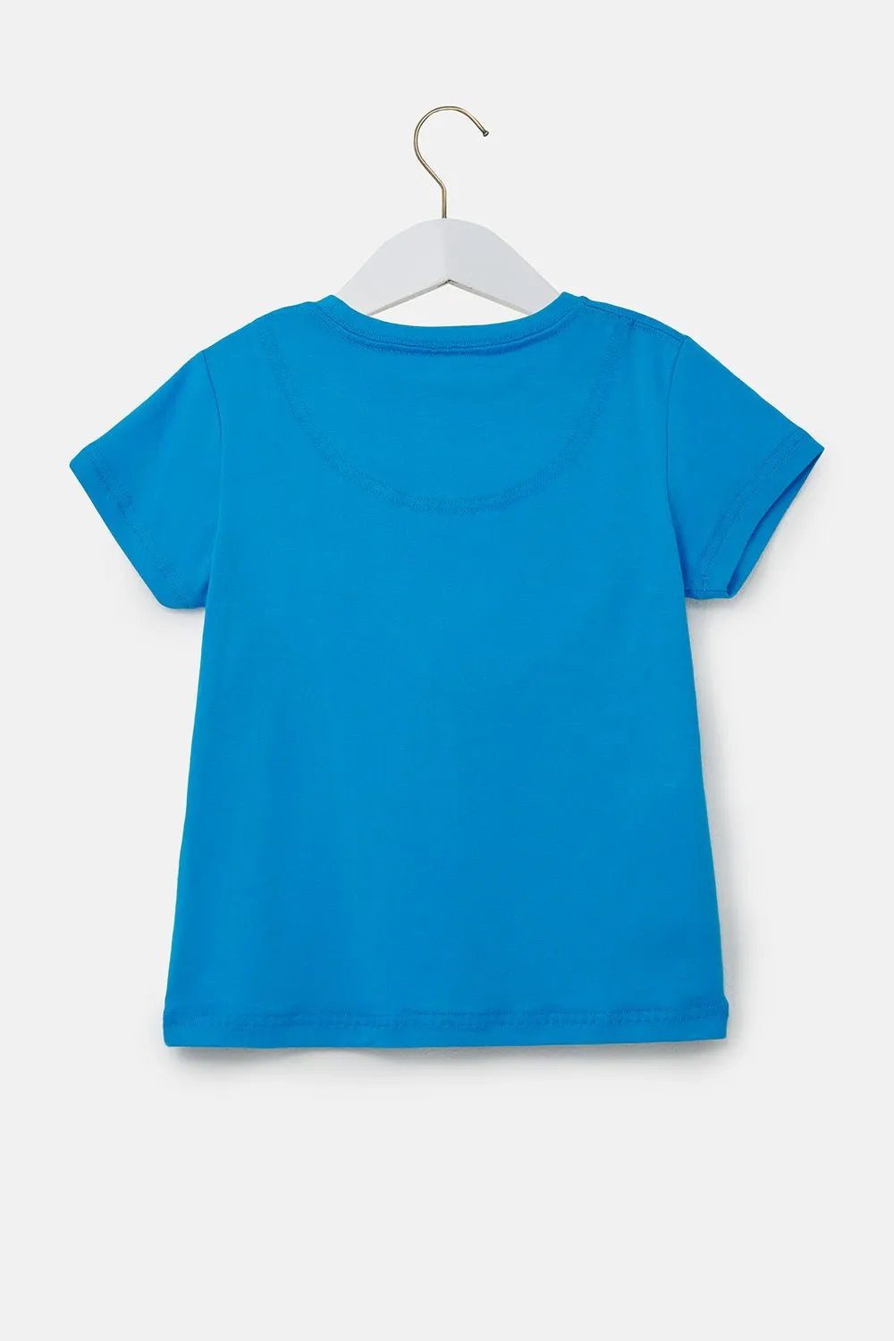 Oliver Short Sleeve Top - Blue Construction Print