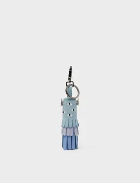 Oliver The Ox Charm - Sterling Blue Leather Keychain