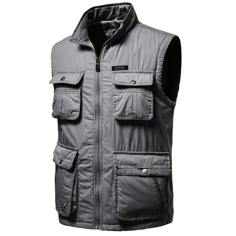 Outdoor Multi-pocket Fishing Cotton Men's Vest