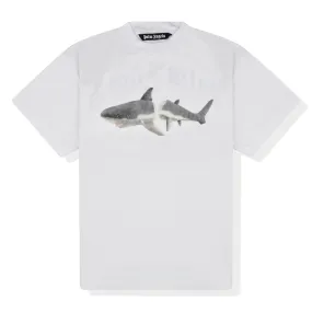 Palm Angels Shark Print White T Shirt