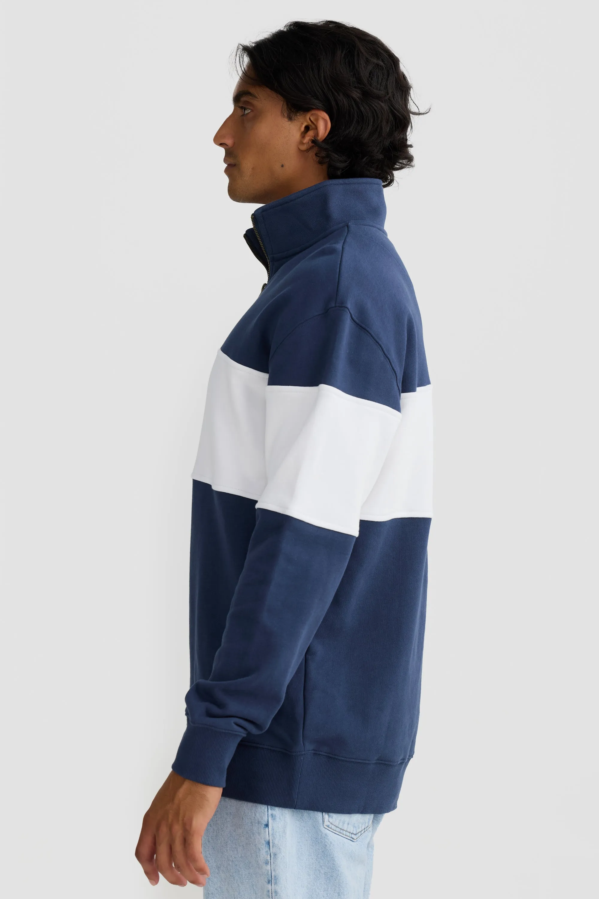 Panel Quarter Zip Navy